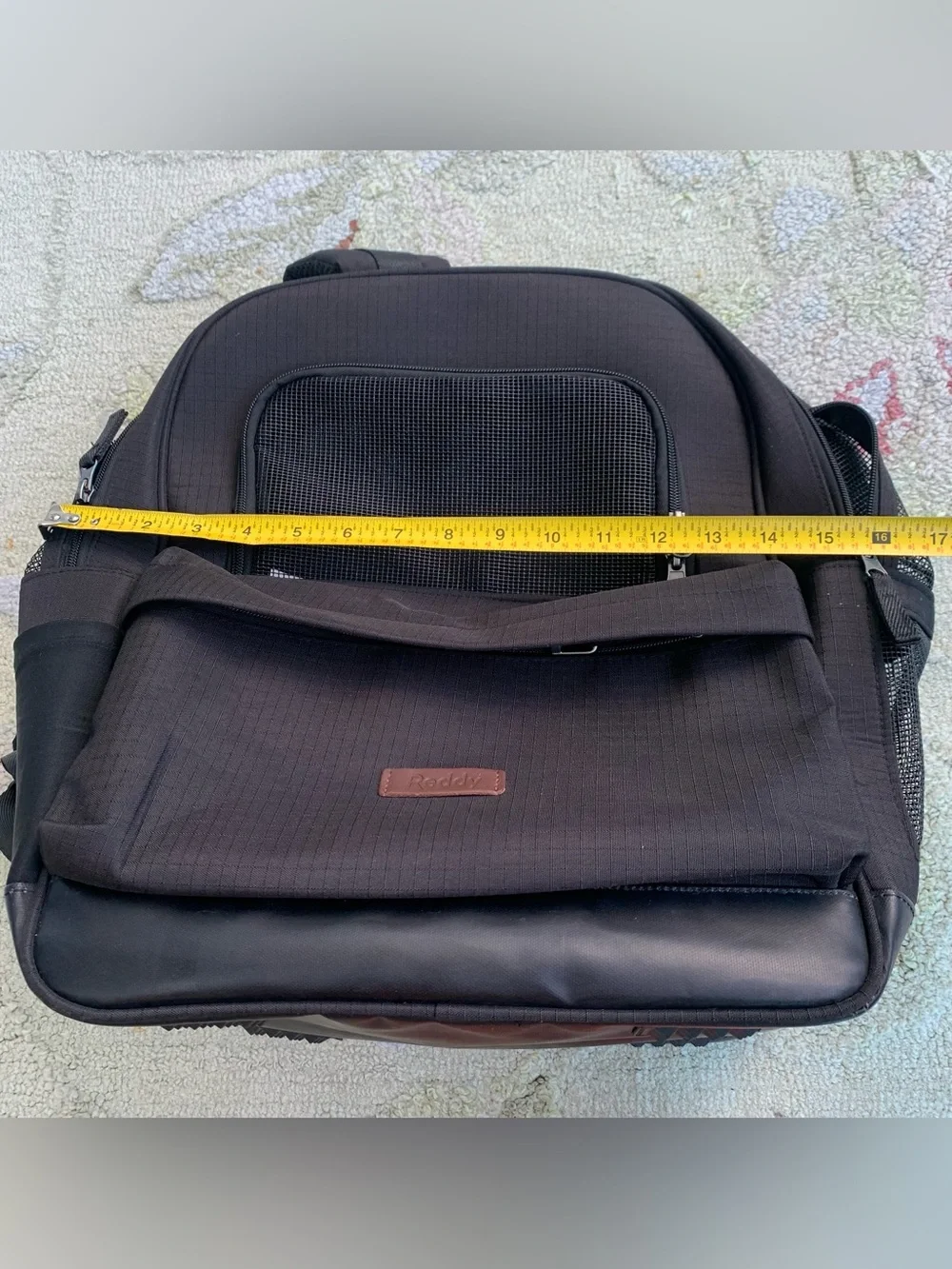 Reddy Black Cotton Canvas Pet Carrier Backpack